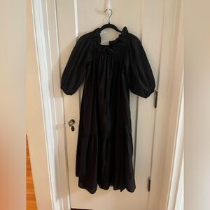 H&M Black Neck-scrunch (possible off shoulder) Maxi Dress